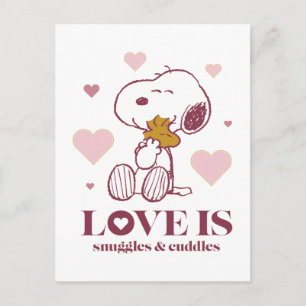 Snoopy & Woodstock - Liefde is Snuggles en Cuddles Briefkaart