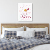 Snoopy & Woodstock - Liefde is Snuggles en Cuddles Canvas Afdruk (Insitu (Slaapkamer))
