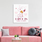 Snoopy & Woodstock - Liefde is Snuggles en Cuddles Canvas Afdruk (Insitu (Woonkamer))