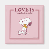 Snoopy & Woodstock - Liefde is Snuggles en Cuddles Magneet (Voorkant)
