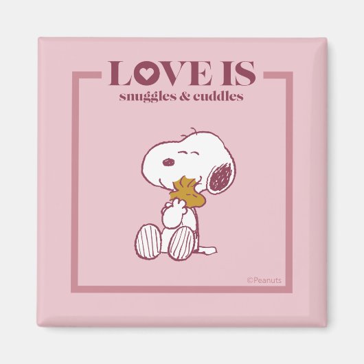 Snoopy & Woodstock - Liefde is Snuggles en Cuddles Magneet (Voorkant)