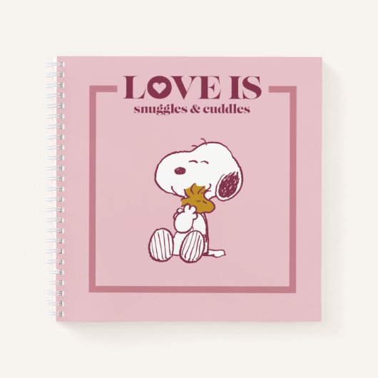 Snoopy & Woodstock - Liefde is Snuggles en Cuddles Notitieboek (Voorkant)