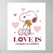 Snoopy & Woodstock - Liefde is Snuggles en Cuddles Poster (Voorkant)