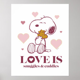 Snoopy & Woodstock - Liefde is Snuggles en Cuddles Poster