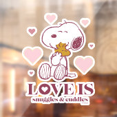 Snoopy & Woodstock - Liefde is Snuggles en Cuddles Raamsticker (Vel 2)