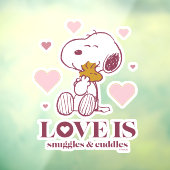 Snoopy & Woodstock - Liefde is Snuggles en Cuddles Raamsticker (Vel 3)