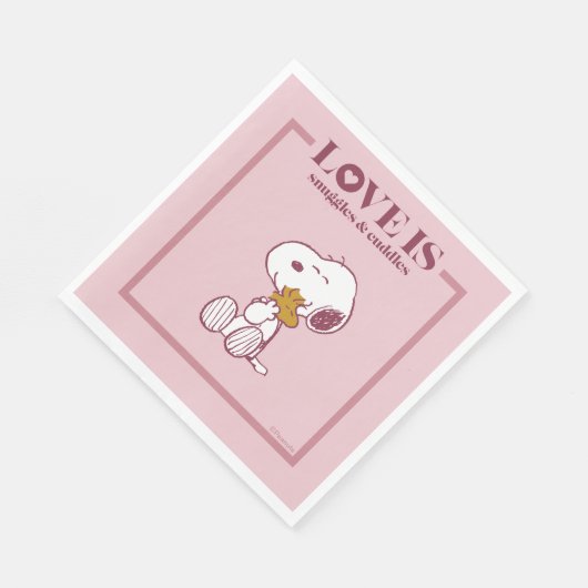 Snoopy & Woodstock - Liefde is Snuggles en Cuddles Servet (Hoek)