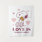 Snoopy & Woodstock - Liefde is Snuggles en Cuddles Wandkleed (Voorkant)