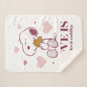 Snoopy & Woodstock Love is Snuggles & Cuddles Sherpa Deken (Voorkant (horizontaal))