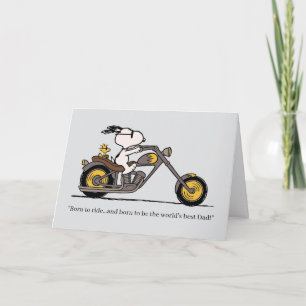 Snoopy & Woodstock Motorfiets Vaderdag Kaart