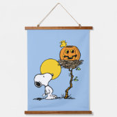 Snoopy & Woodstock Nest met Jack O' Lantern Hangend Wandkleed (Voorkant)