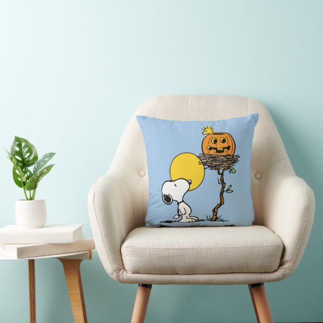 Snoopy & Woodstock Nest met Jack O' Lantern Kussen (Stoel)