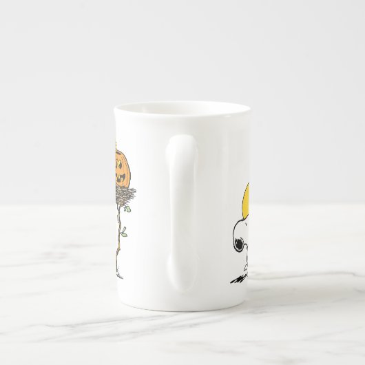 Snoopy & Woodstock Nest met Jack O' Lantern Porselein Kop (Achterkant)