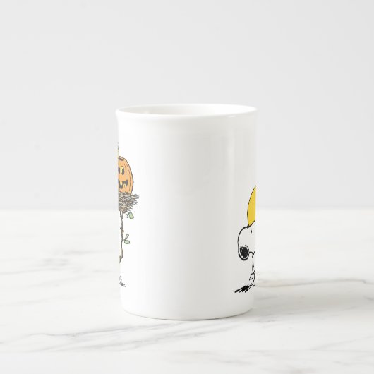 Snoopy & Woodstock Nest met Jack O' Lantern Porselein Kop (Voorkant)