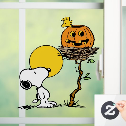 Snoopy & Woodstock Nest met Jack O' Lantern Raamsticker (Huis)