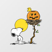 Snoopy & Woodstock Nest met Jack O' Lantern Raamsticker (Vel)