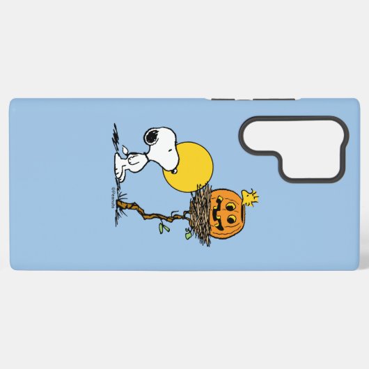 Snoopy & Woodstock Nest met Jack O' Lantern Samsung Galaxy Hoesje (Achterkant horizontaal)