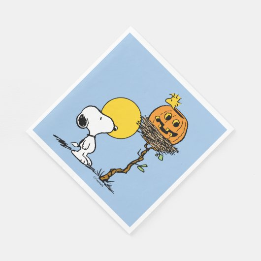 Snoopy & Woodstock Nest met Jack O' Lantern Servet (Hoek)