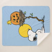 Snoopy & Woodstock Nest met Jack O' Lantern Sherpa Deken (Voorkant (horizontaal))