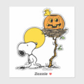 Snoopy & Woodstock Nest met Jack O' Lantern Sticker (Vel)