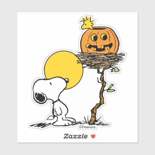 Snoopy & Woodstock Nest met Jack O' Lantern Sticker (Vel)