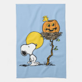 Snoopy & Woodstock Nest met Jack O' Lantern Theedoek (Verticaal)