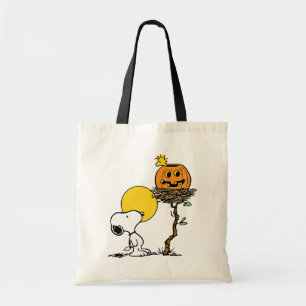 Snoopy & Woodstock Nest met Jack O' Lantern Tote Bag