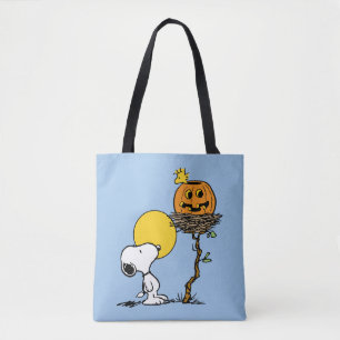 Snoopy & Woodstock Nest met Jack O' Lantern Tote Bag