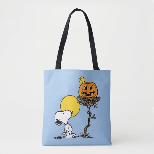 Snoopy & Woodstock Nest met Jack O' Lantern Tote Bag (Voorkant)