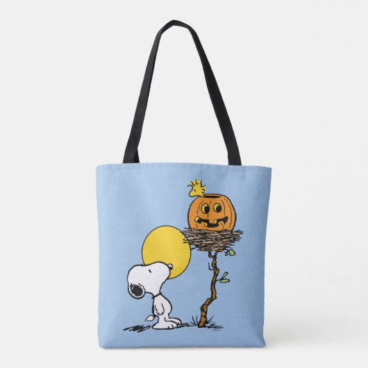 Snoopy & Woodstock Nest met Jack O' Lantern Tote Bag (Achterkant)