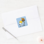 Snoopy & Woodstock Nest met Jack O' Lantern Vierkante Sticker (Envelop)