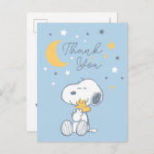 Snoopy & Woodstock Over de Maan Bedankingsansichtk Briefkaart (Voorkant / Achterkant)