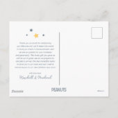 Snoopy & Woodstock Over de Maan Bedankingsansichtk Briefkaart (Achterkant)