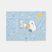 Snoopy & Woodstock | Over the Moon Baby Shower Fleece Deken (Voorkant (Horizontaal))
