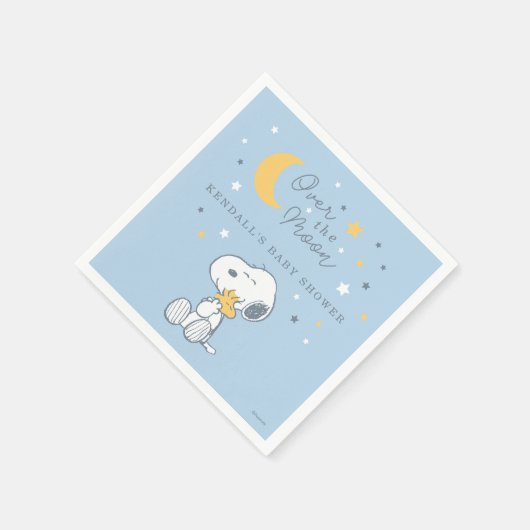 Snoopy & Woodstock | Over the Moon Baby Shower Nap Servet (Hoek)