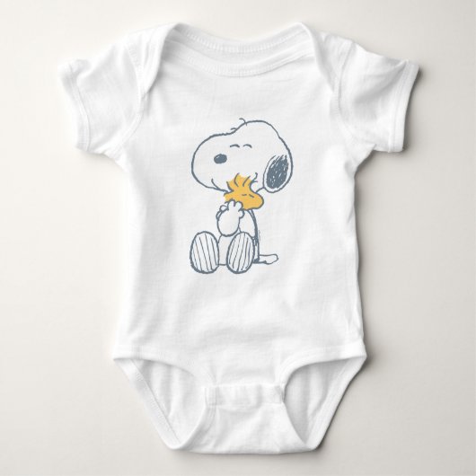 Snoopy & Woodstock | Over the Moon Baby Shower Romper (Voorkant)