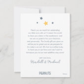 Snoopy & Woodstock | Over the Moon Baby Shower Tha Bedankkaart (Achterkant)