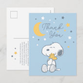 Snoopy & Woodstock Over the Moon Thank You Postcar Briefkaart (Voorkant / Achterkant)
