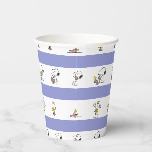 Snoopy & Woodstock Paasband Patroon Papieren Bekers (Rechts)