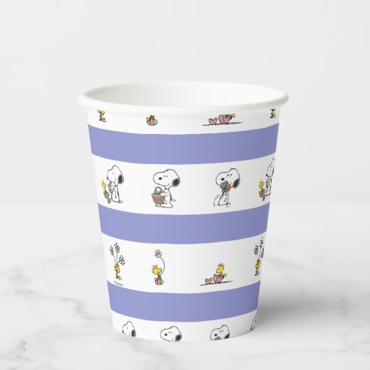 Snoopy & Woodstock Paasband Patroon Papieren Bekers (Voorkant)