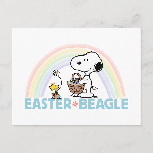 Snoopy & Woodstock - Paasbeagle Briefkaart (Voorkant)