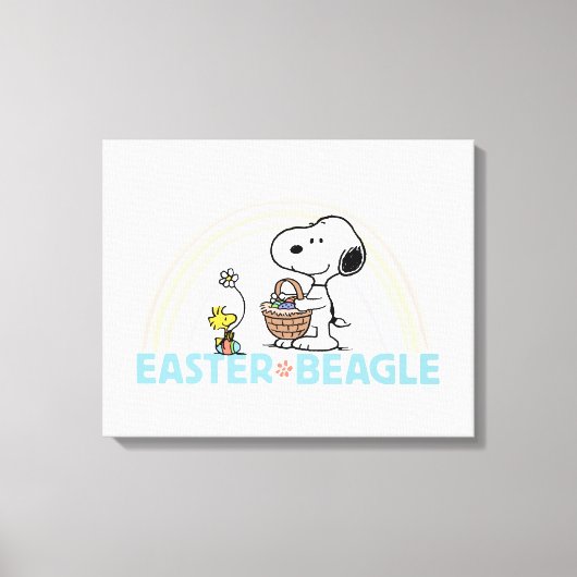 Snoopy & Woodstock - Paasbeagle Canvas Afdruk (Voorkant)