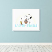 Snoopy & Woodstock - Paasbeagle Canvas Afdruk (Insitu (Houten vloer))