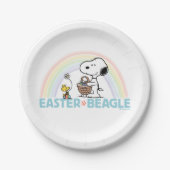 Snoopy & Woodstock - Paasbeagle Papieren Bordje (Voorkant)