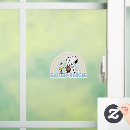 Snoopy & Woodstock - Paasbeagle Raamsticker (Huis)