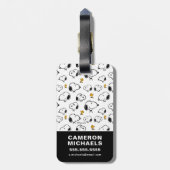 Snoopy & Woodstock Pattern Bagagelabel (Achterkant verticaal)