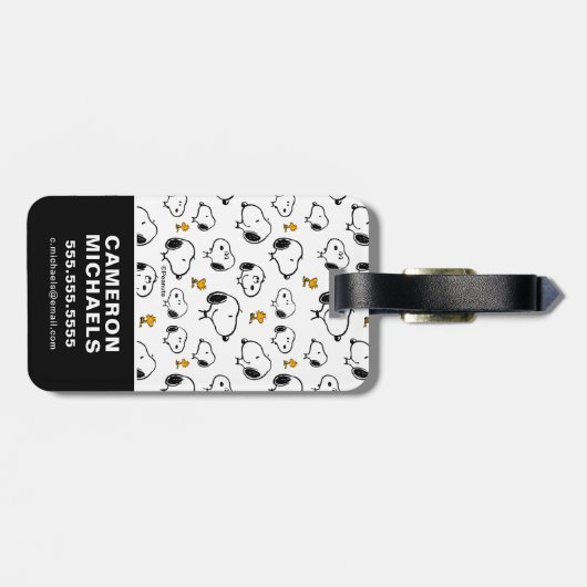 Snoopy & Woodstock Pattern Bagagelabel (Achterkant horizontaal)