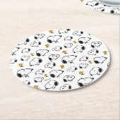 Snoopy & Woodstock Pattern Ronde Kartonnen Onderzetter (Gebogen)
