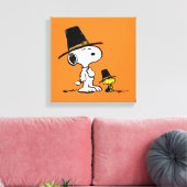 Snoopy & Woodstock Pilgrim Canvas Afdruk (Insitu (Woonkamer))