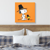 Snoopy & Woodstock Pilgrim Canvas Afdruk (Insitu (Slaapkamer))